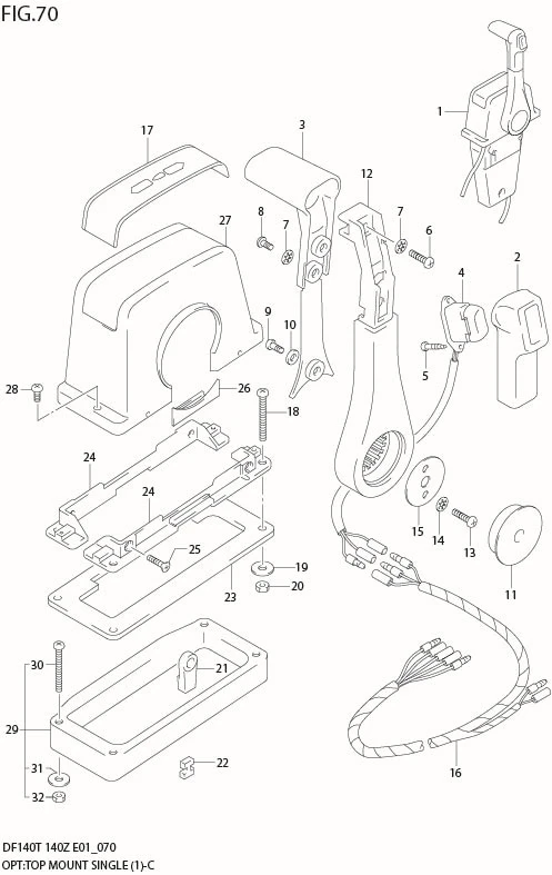 FIG 70  OPT:TOP MOUNT SINGLE (1)(MODEL:05%)