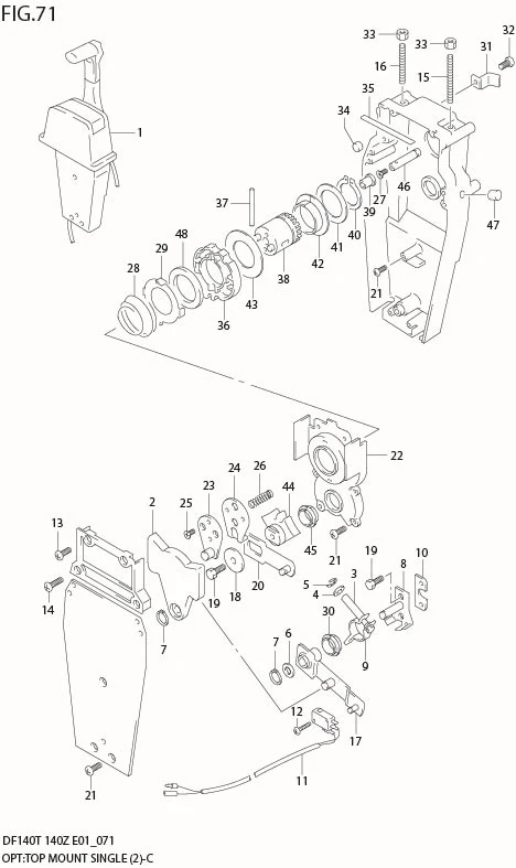 FIG 71  OPT:TOP MOUNT SINGLE (2)(MODEL:05%)