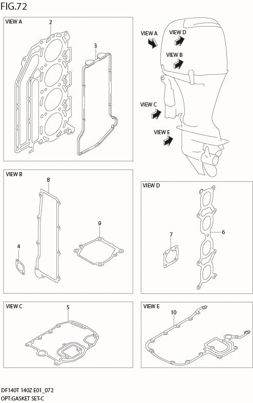 FIG 72  OPT:GASKET SET