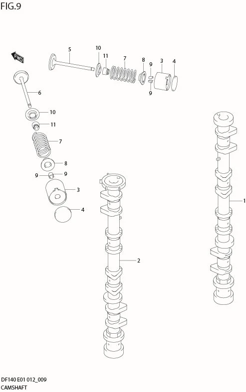 FIG 9   CAMSHAFT (DF140T E1)