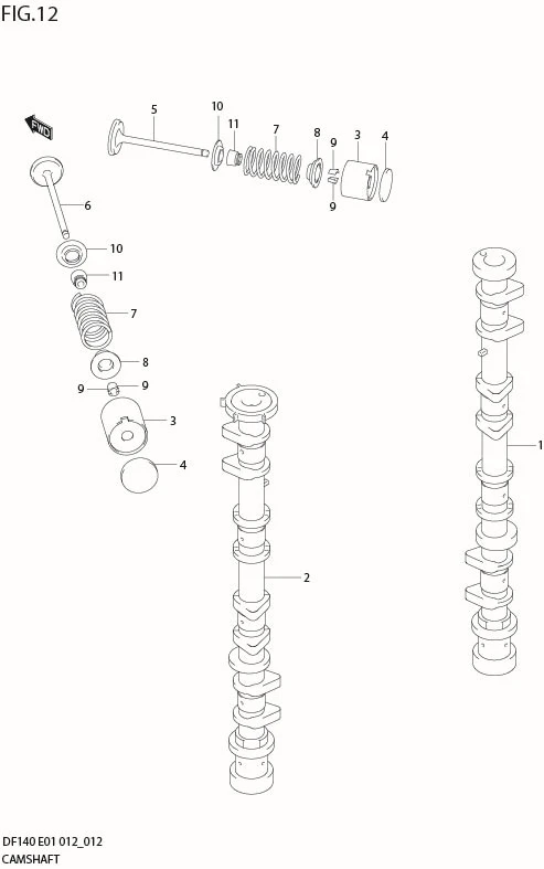 FIG 12  CAMSHAFT (DF140Z E40)