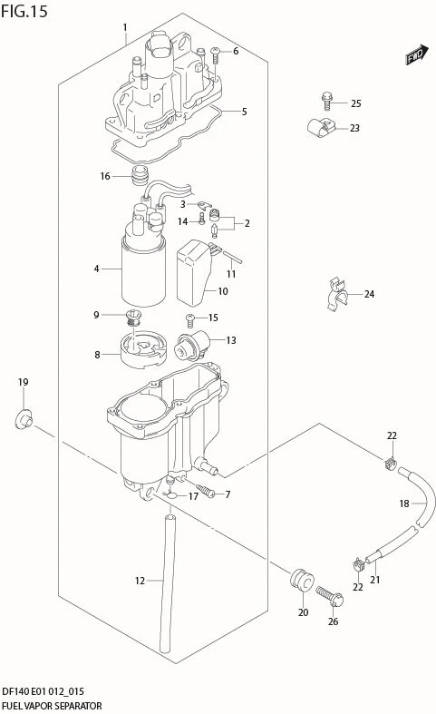 FIG 15  FUEL VAPOR SEPARATOR (DF140T E1)