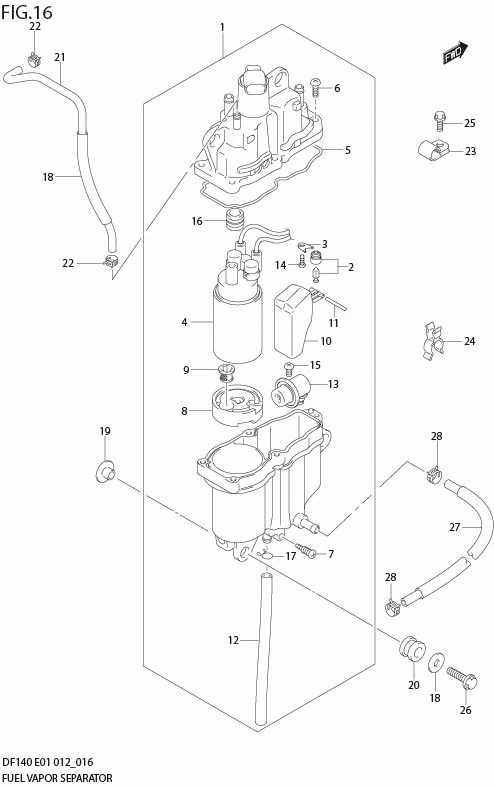 FIG 16  FUEL VAPOR SEPARATOR (DF140T E40)
