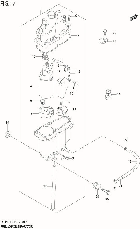 FIG 17  FUEL VAPOR SEPARATOR (DF140Z E1)