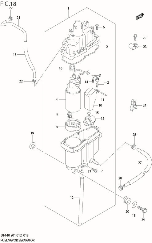 FIG 18  FUEL VAPOR SEPARATOR (DF140Z E40)