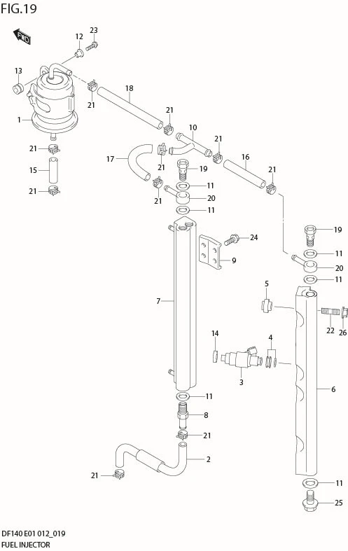 FIG 19  FUEL INJECTOR (DF140T E1)