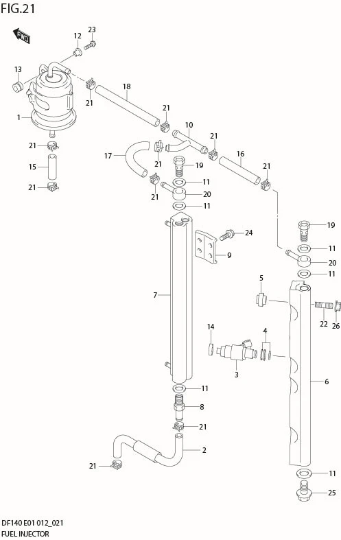 FIG 21  FUEL INJECTOR (DF140Z E1)