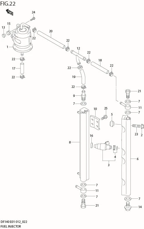 FIG 22  FUEL INJECTOR (DF140Z E40)