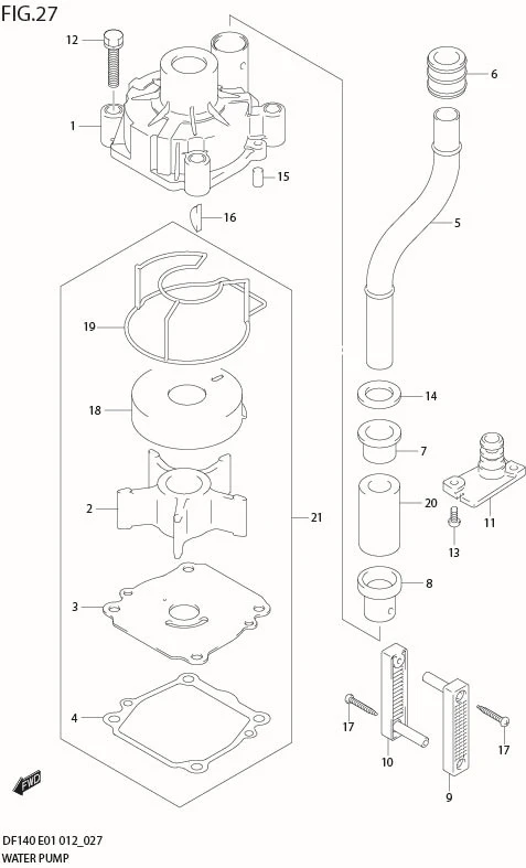FIG 27  WATER PUMP (DF140T E1)