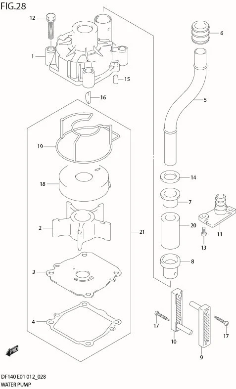 FIG 28  WATER PUMP (DF140T E40)