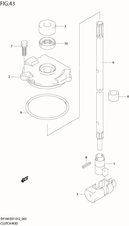 FIG 43  CLUTCH ROD (DF140Z E40)