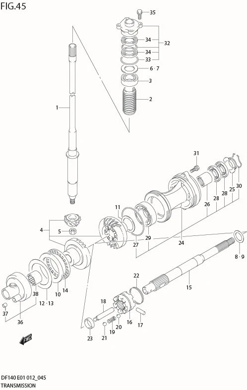 FIG 45  TRANSMISSION (DF140T E40)