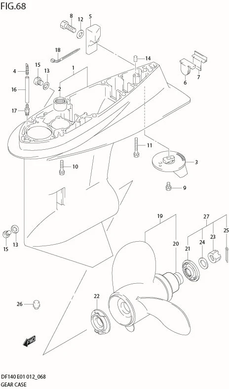 FIG 68  GEAR CASE (DF140T E40)