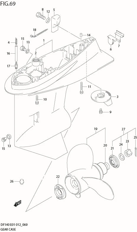 FIG 69  GEAR CASE (DF140Z E1)