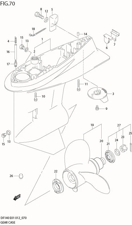 FIG 70  GEAR CASE (DF140Z E40)