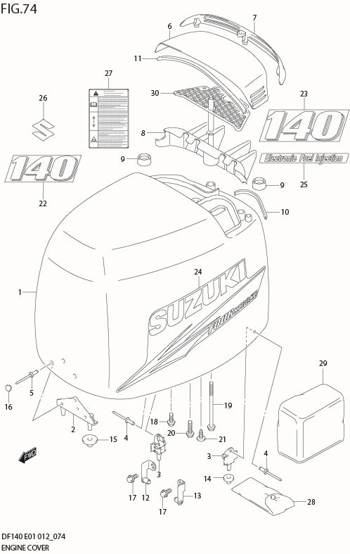 FIG 74  ENGINE COVER (DF140Z E1)