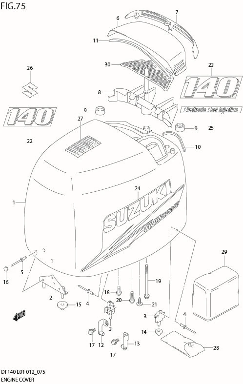 FIG 75  ENGINE COVER (DF140Z E40)