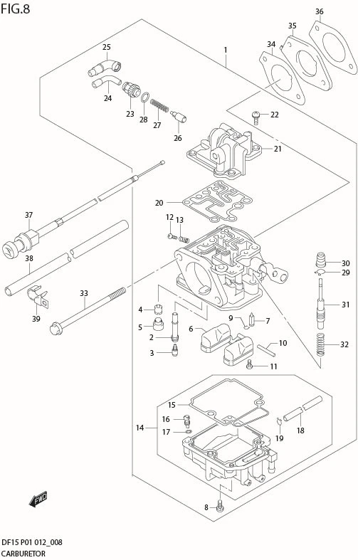 FIG 8   CARBURETOR (DF15 P01)