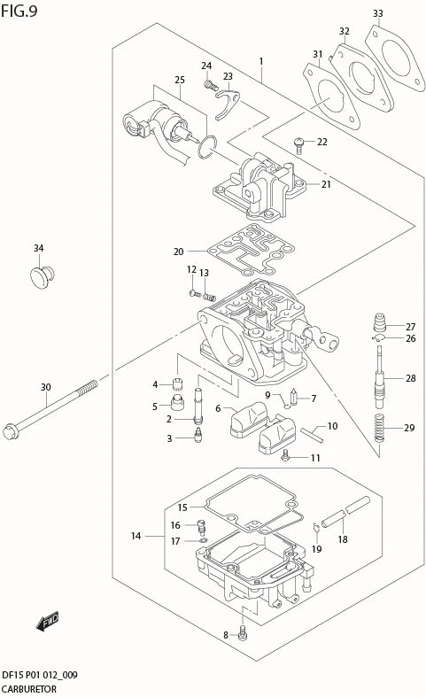 FIG 9   CARBURETOR (DF15R P01)