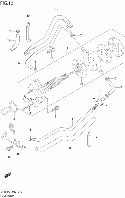 FIG 10  FUEL PUMP (DF15 P01)