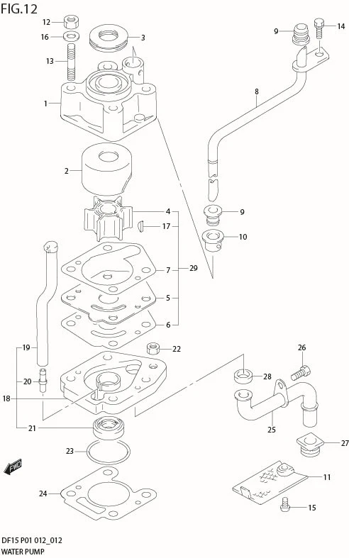 FIG 12  WATER PUMP