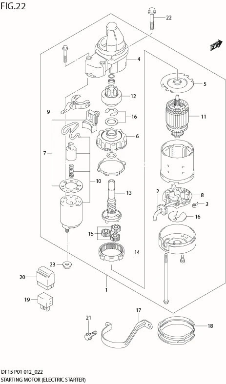 FIG 22  STARTING MOTOR (ELECTRIC STARTER)