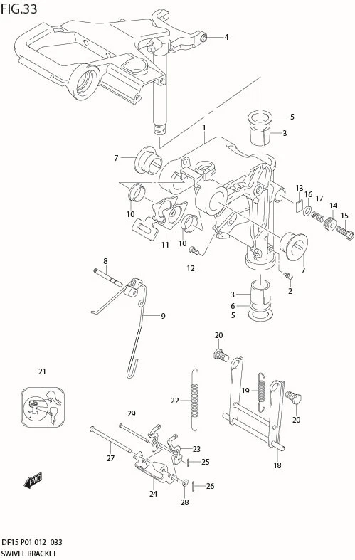 FIG 33  SWIVEL BRACKET (DF15R P01)