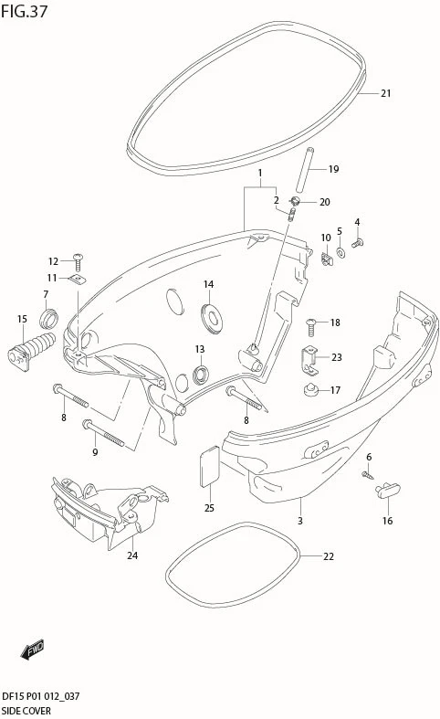 FIG 37  SIDE COVER (DF15R P01)