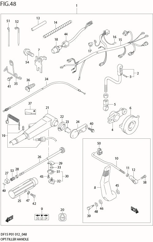FIG 48  OPT:TILLER HANDLE (DF15R P01)