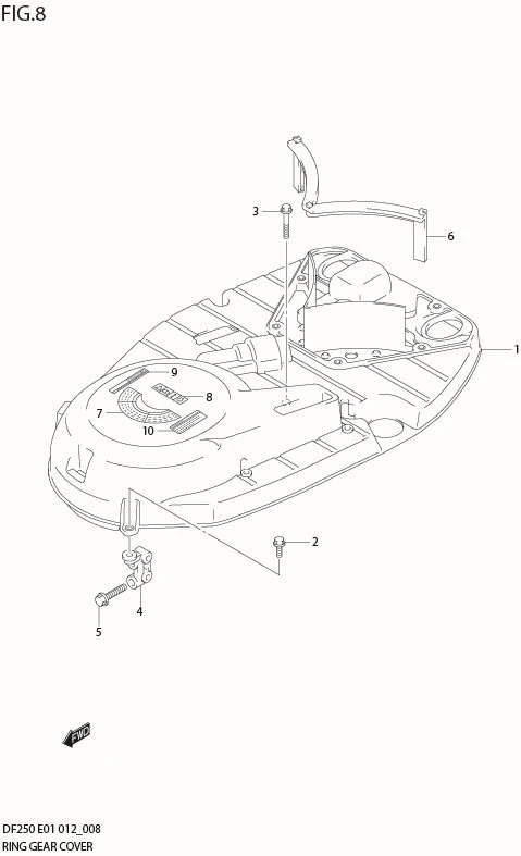 FIG 8   RING GEAR COVER (DF225T E40)