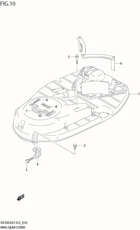 FIG 10  RING GEAR COVER (DF225Z E40)