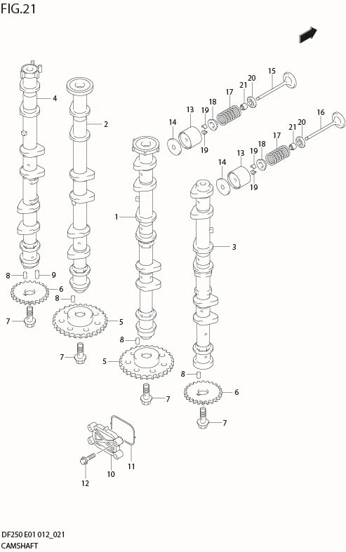 FIG 21  CAMSHAFT (DF225T E1)