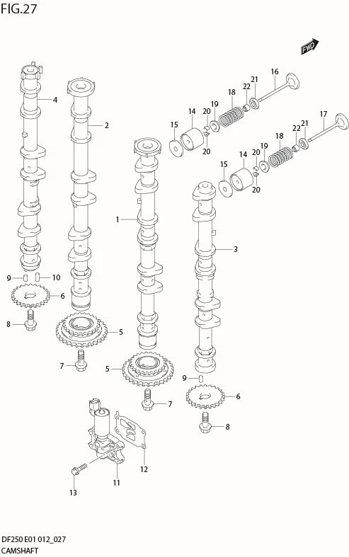 FIG 27  CAMSHAFT (DF250Z E1)