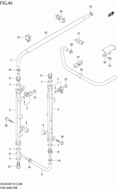 FIG 46  FUEL INJECTOR (DF200Z E1)