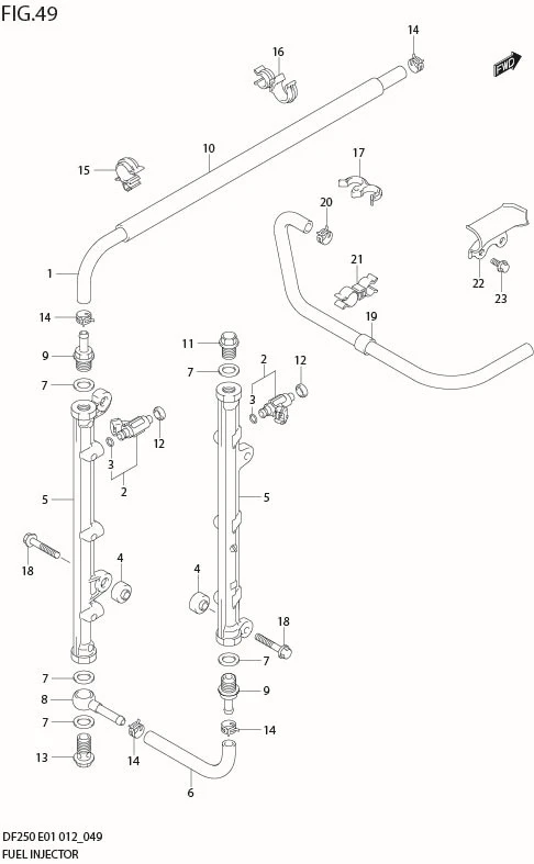 FIG 49  FUEL INJECTOR (DF225T E40)