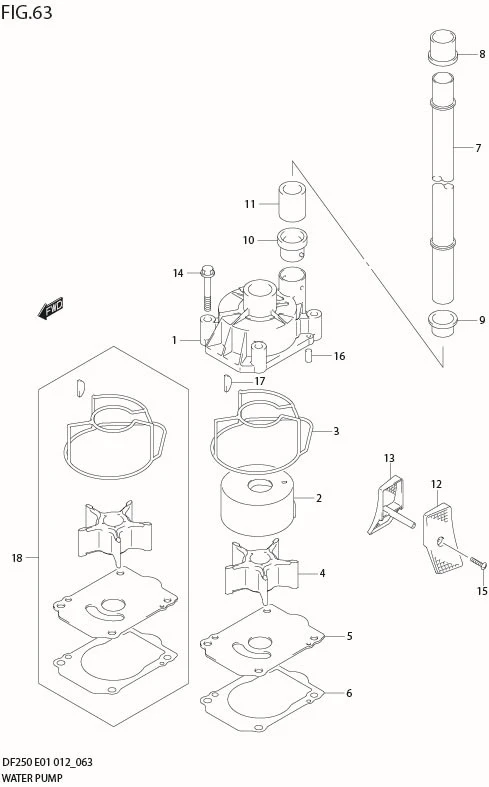 FIG 63  WATER PUMP (DF225Z E40)