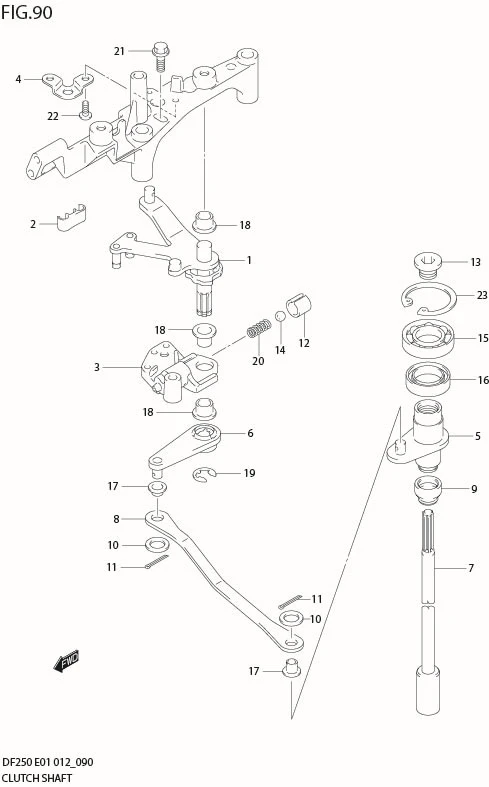 FIG 90  CLUTCH SHAFT (DF225Z E1)
