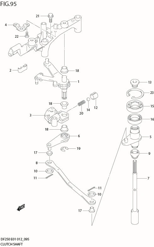 FIG 95  CLUTCH SHAFT (DF250Z E40)