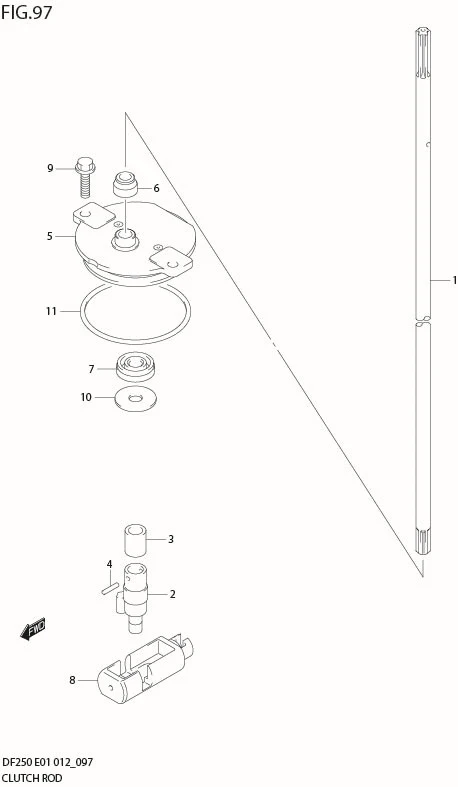 FIG 97  CLUTCH ROD (DF200T E40)