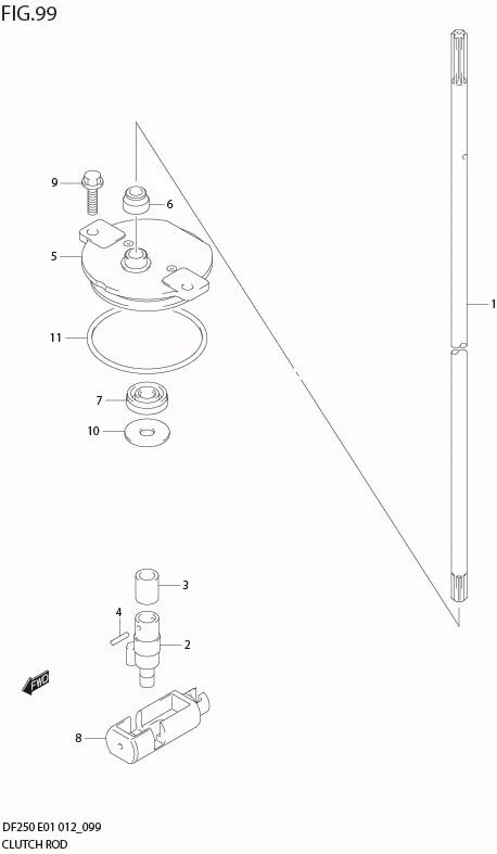 FIG 99  CLUTCH ROD (DF200Z E40)
