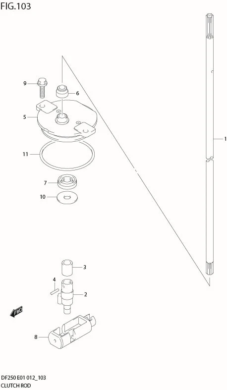 FIG 103 CLUTCH ROD (DF225Z E40)