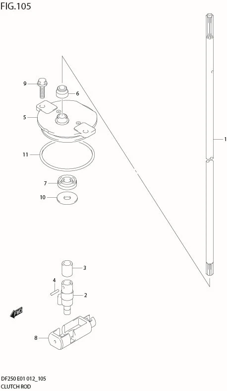 FIG 105 CLUTCH ROD (DF250T E40)