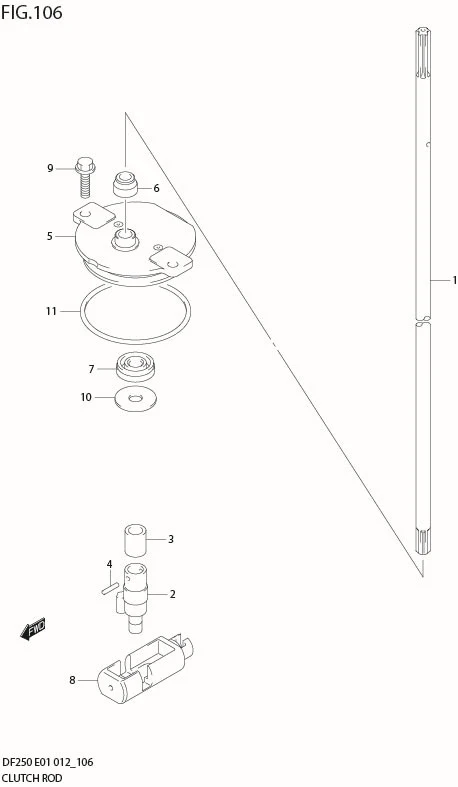 FIG 106 CLUTCH ROD (DF250Z E1)