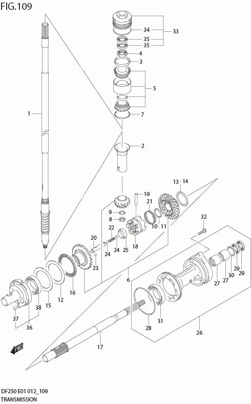 FIG 109 TRANSMISSION (DF200T E40)
