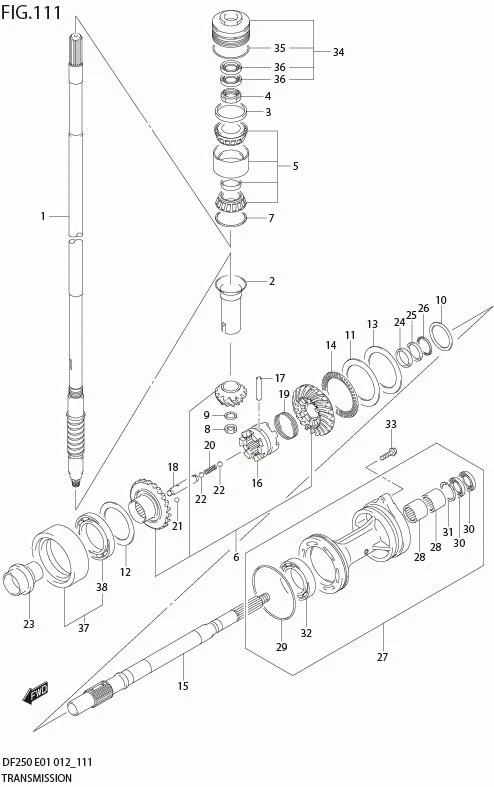 FIG 111 TRANSMISSION (DF200Z E40)