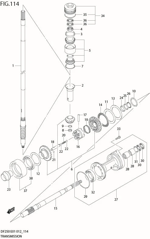 FIG 114 TRANSMISSION (DF225Z E1)