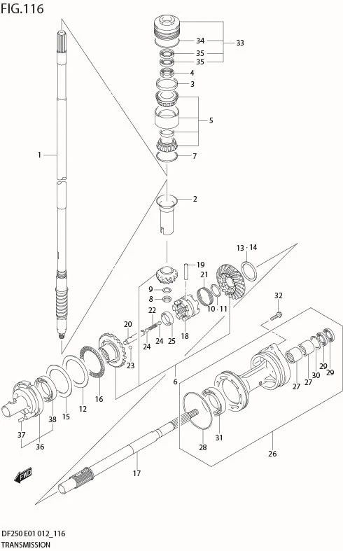 FIG 116 TRANSMISSION (DF250T E1)