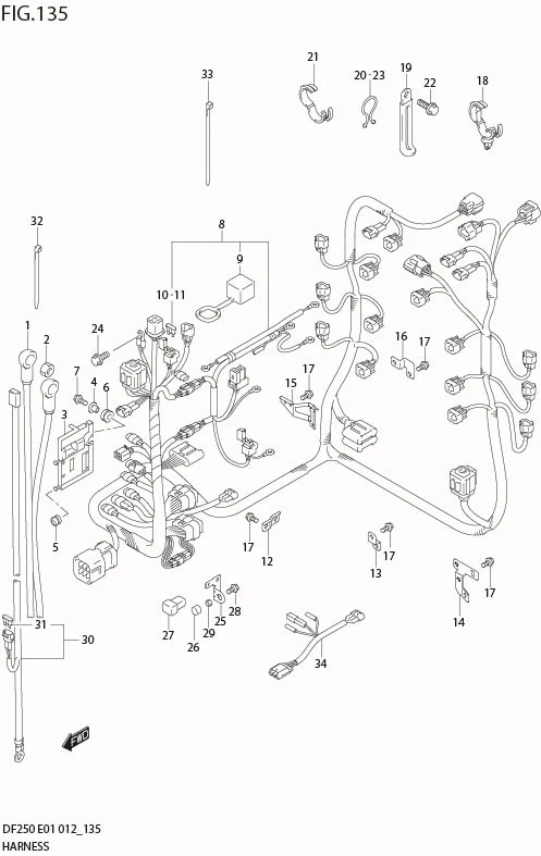 FIG 135 HARNESS (DF200T E1)