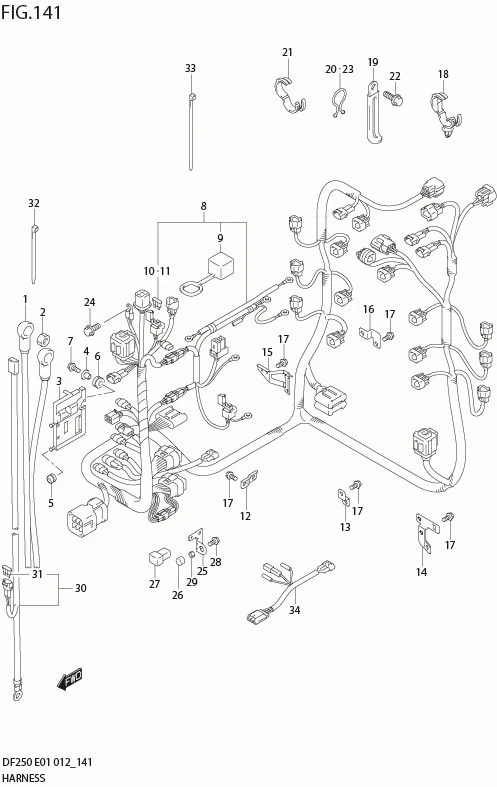 FIG 141 HARNESS (DF225Z E1)