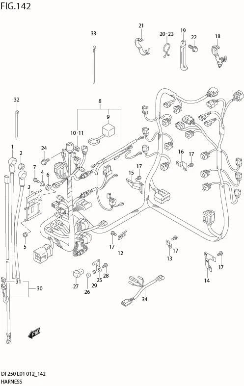 FIG 142 HARNESS (DF225Z E40)